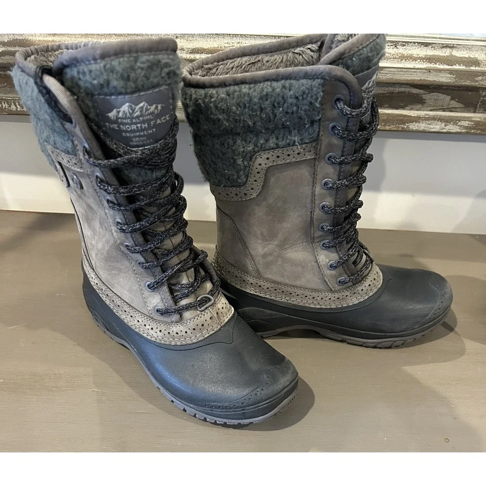 The North Face Shellista‎ II Mid Womens Phantom Boots Size 5 Plum Gray